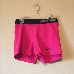 Hot Pink Nike Pro Spandex Shorts